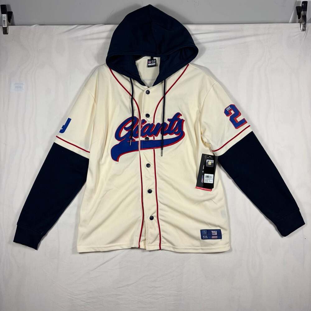 Ultra Game NFL New York Giants Cream Jersey Hoodie Size S NWT